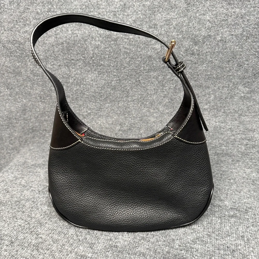 Dooney & Bourke Hobo Shoulder Bag Black Leather Inner Pocket Shoulder Strap